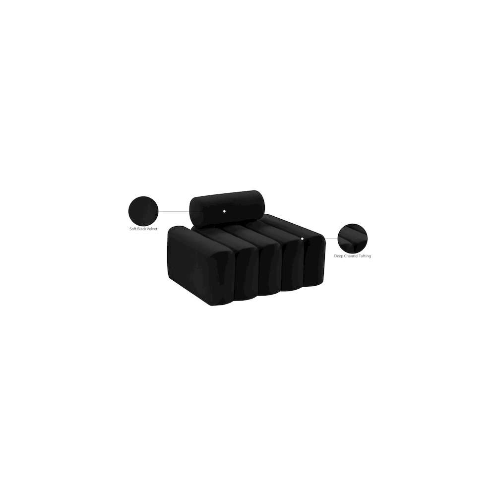 Melody Black Velvet Chair
