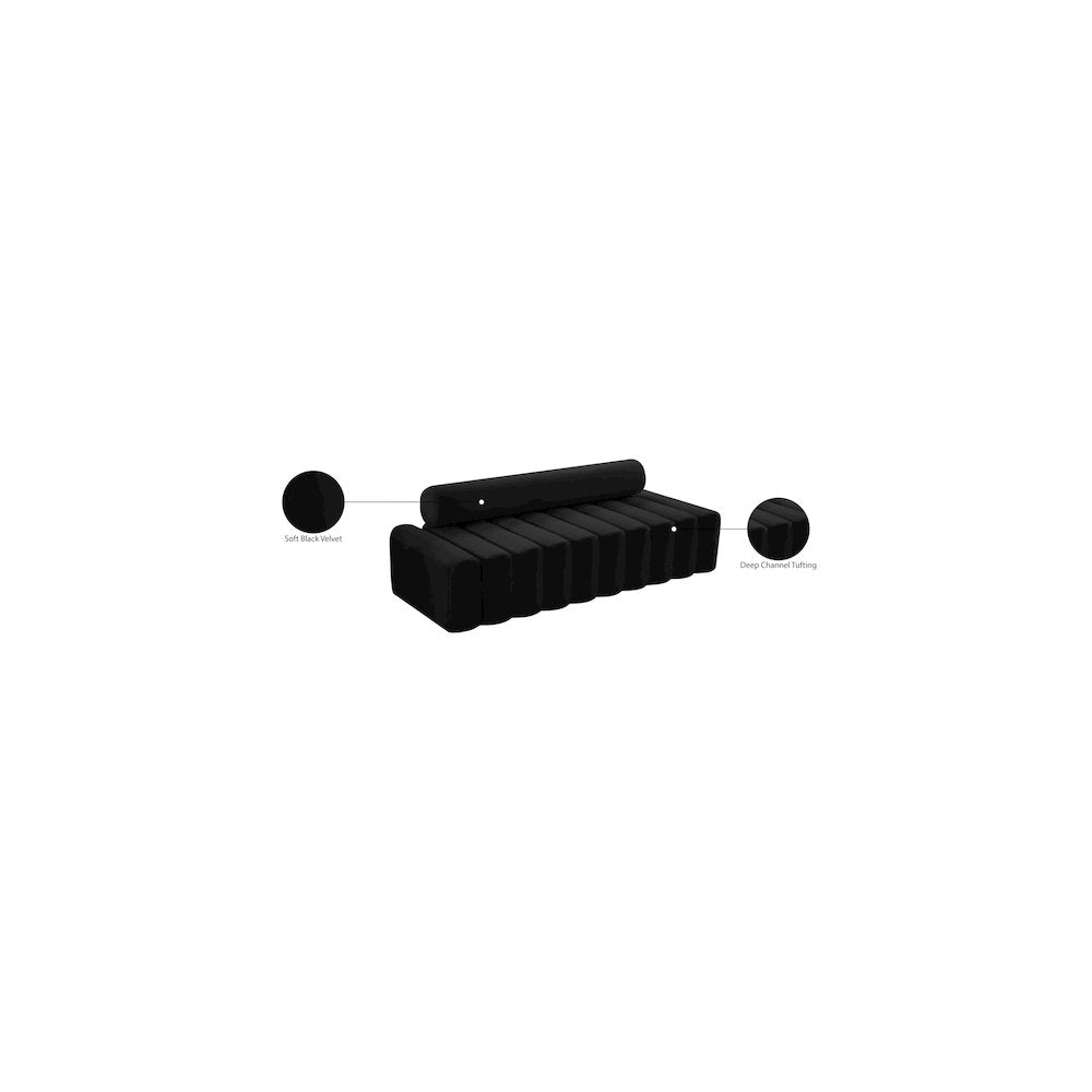 Melody Black Velvet Sofa