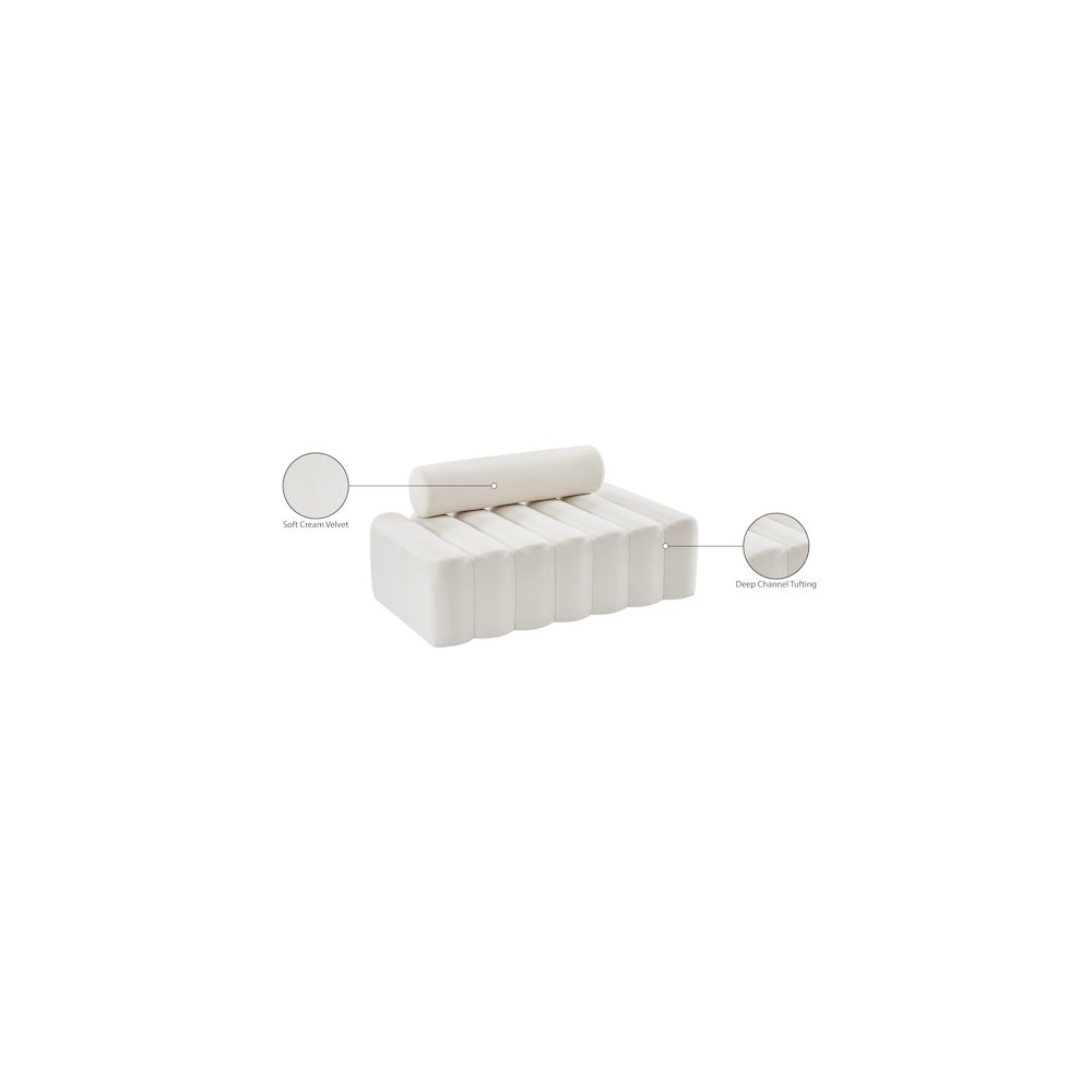 Melody Cream Velvet Loveseat