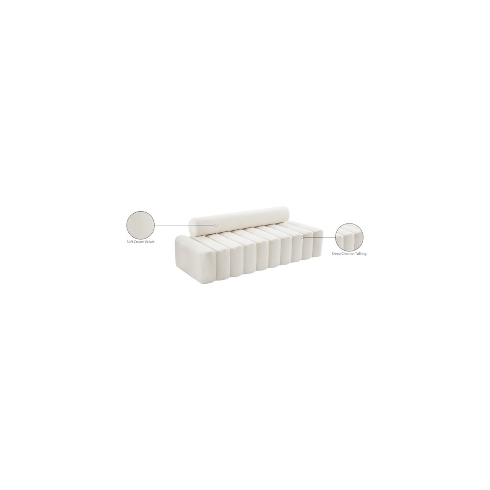 Melody Cream Velvet Sofa