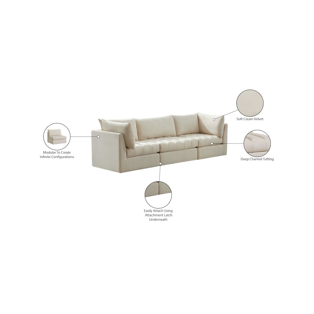 Jacob Cream Velvet Modular Sofa