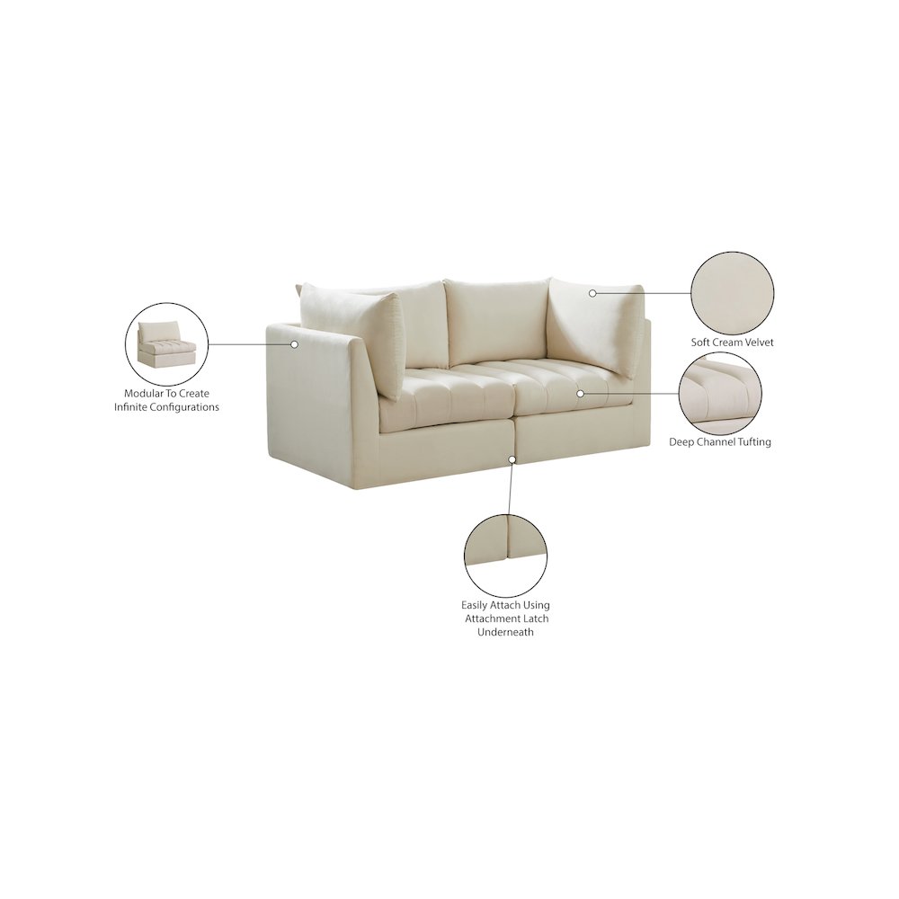 Jacob Cream Velvet Modular Sofa