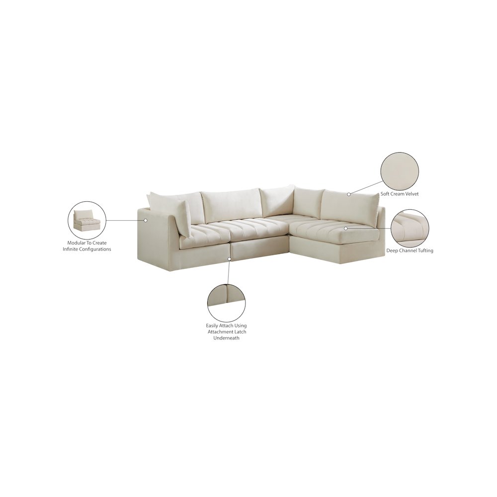 Jacob Cream Velvet Modular Sectional