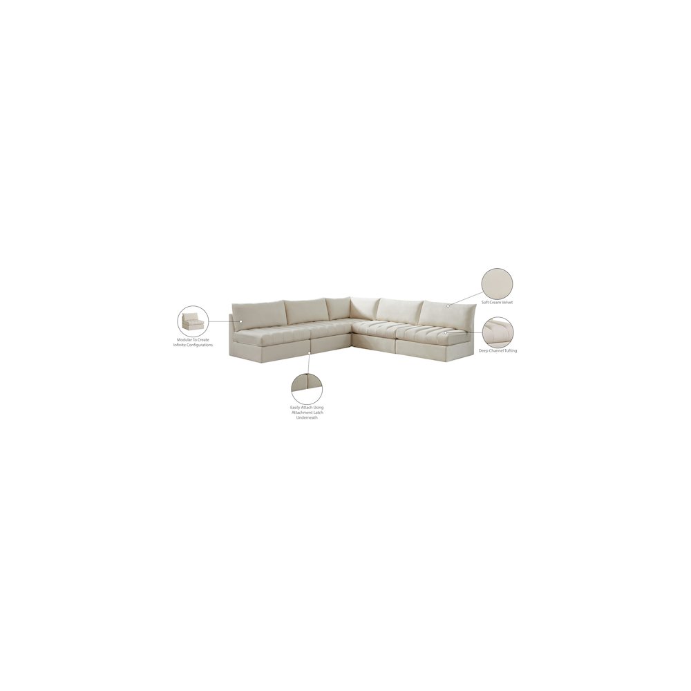 Jacob Cream Velvet Modular Sectional