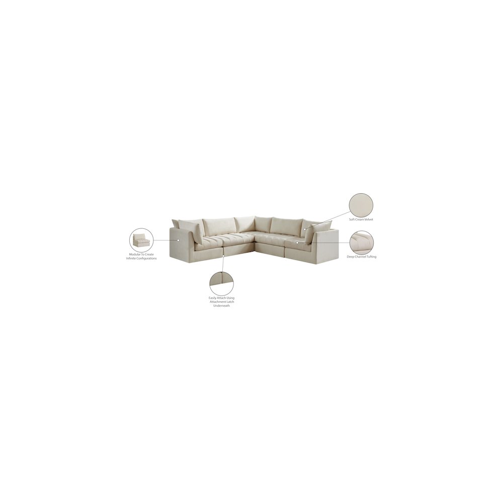 Jacob Cream Velvet Modular Sectional