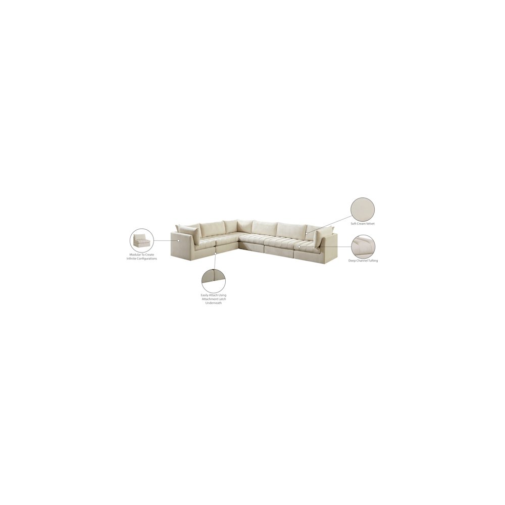 Jacob Cream Velvet Modular Sectional