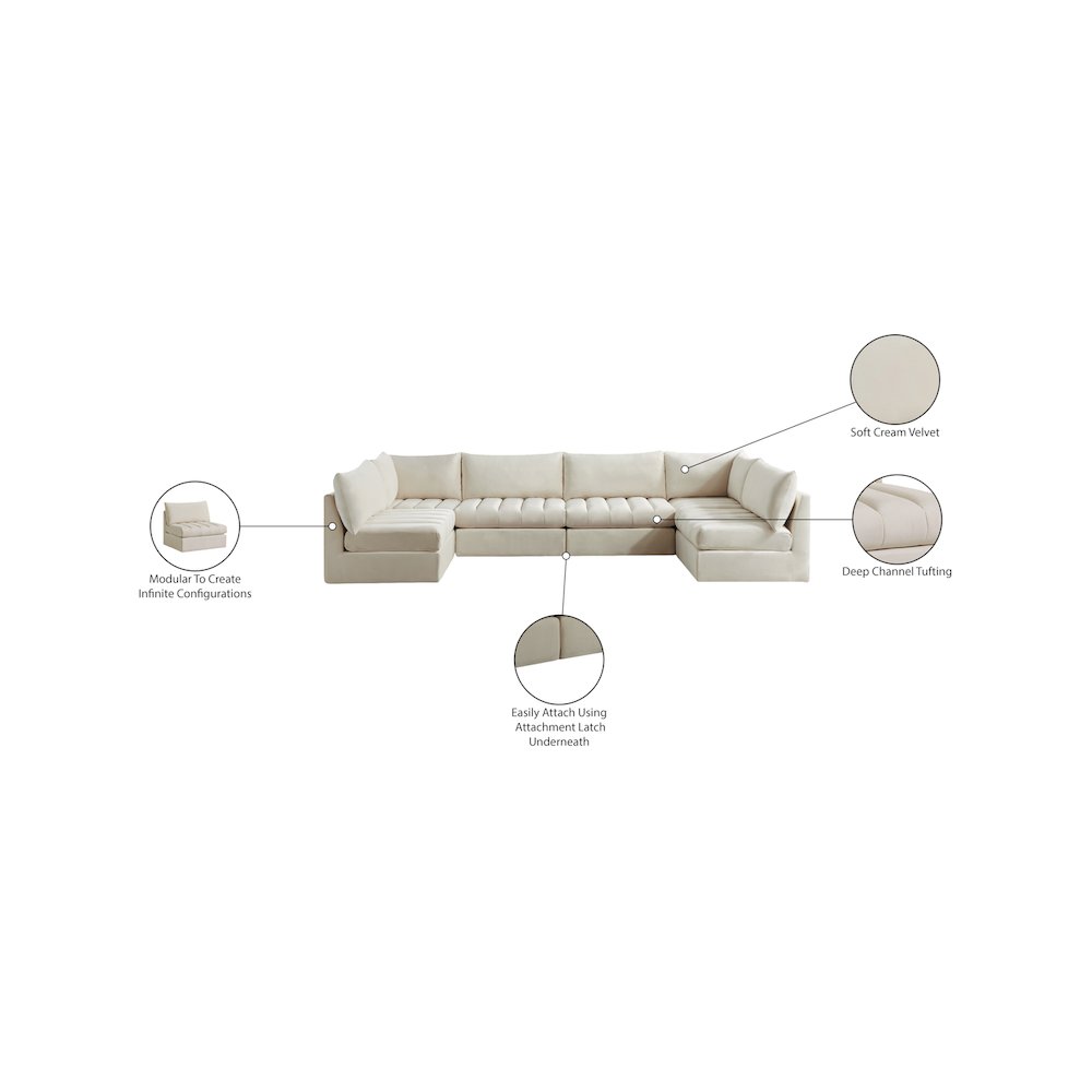 Jacob Cream Velvet Modular Sectional