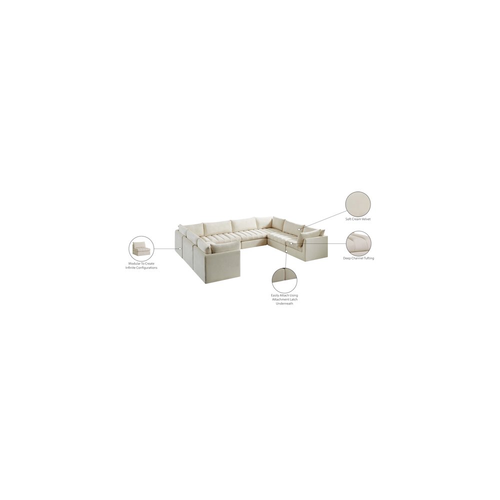 Jacob Cream Velvet Modular Sectional