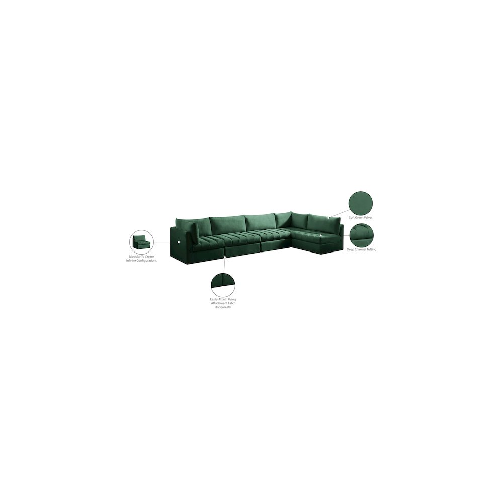 Jacob Green Velvet Modular Sectional