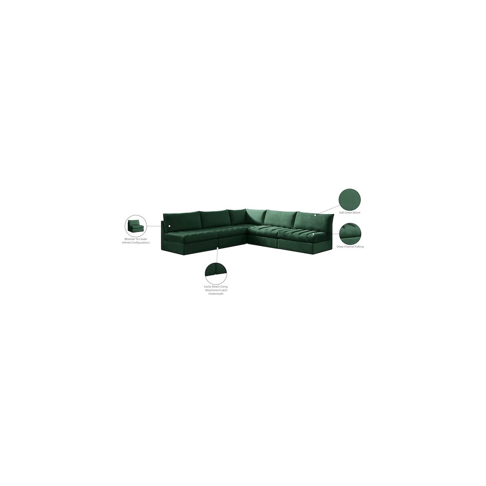 Jacob Green Velvet Modular Sectional