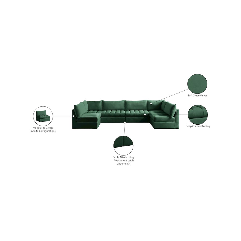 Jacob Green Velvet Modular Sectional