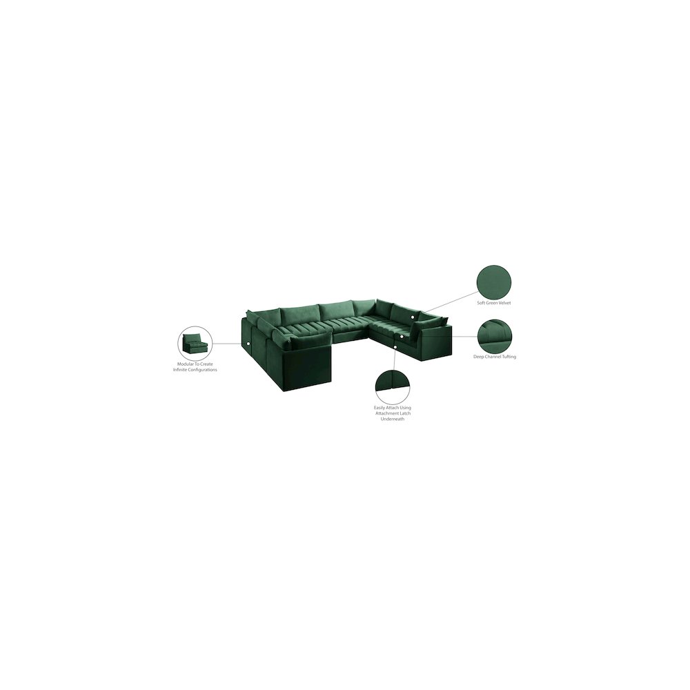 Jacob Green Velvet Modular Sectional