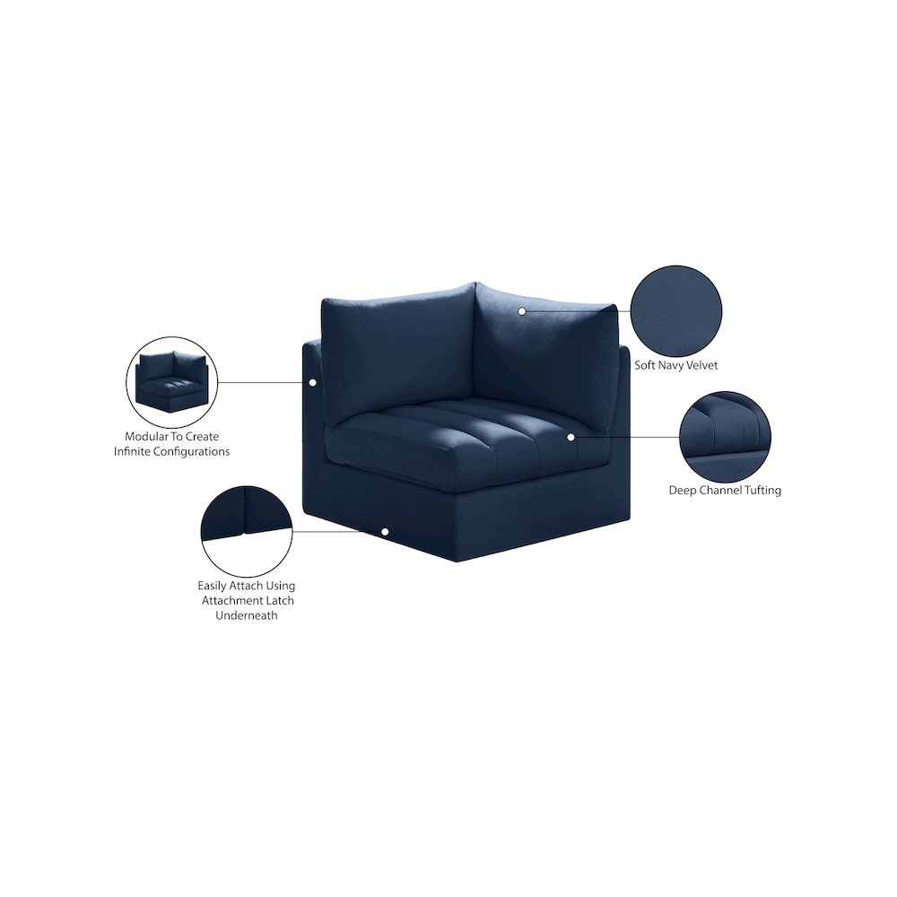 Jacob Navy Velvet Corner