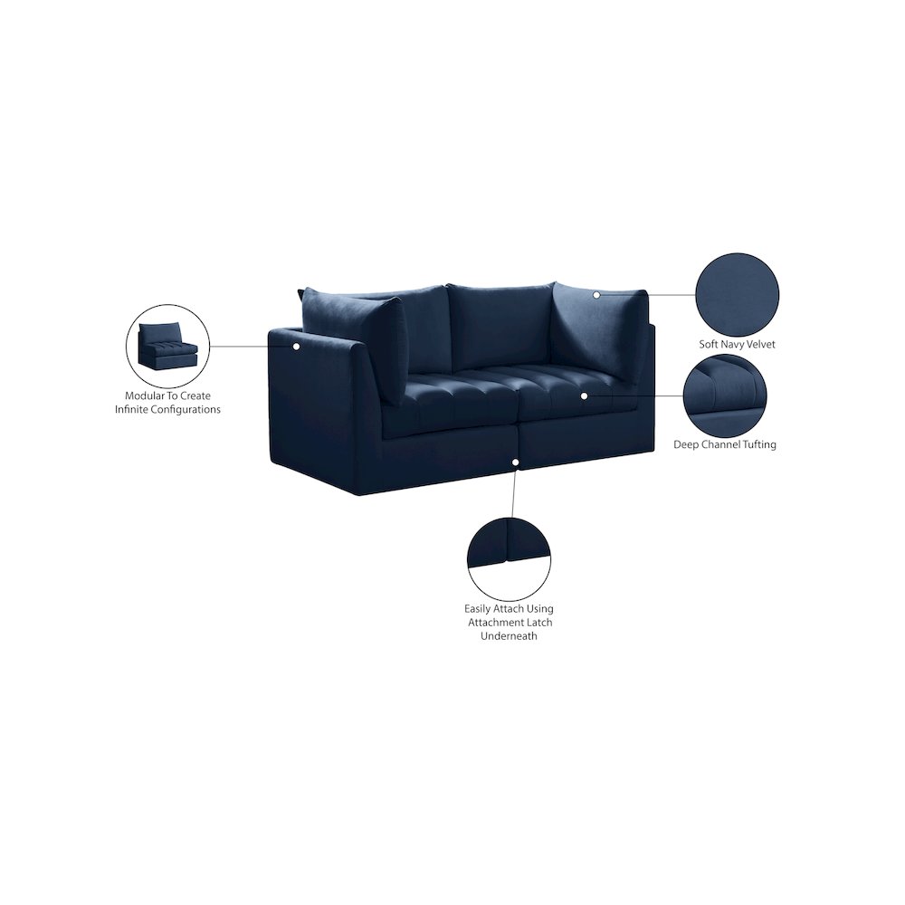 Jacob Navy Velvet Modular Sofa