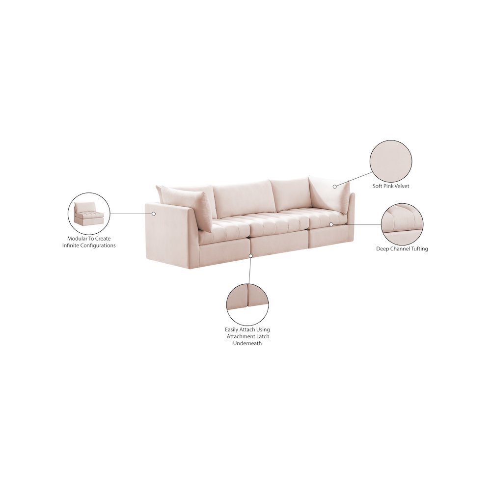 Jacob Pink Velvet Modular Sofa