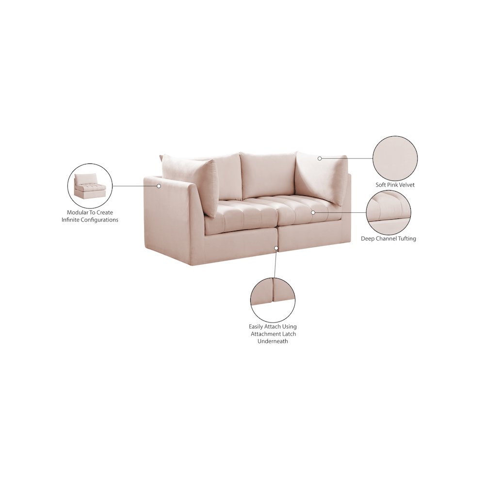 Jacob Pink Velvet Modular Sofa