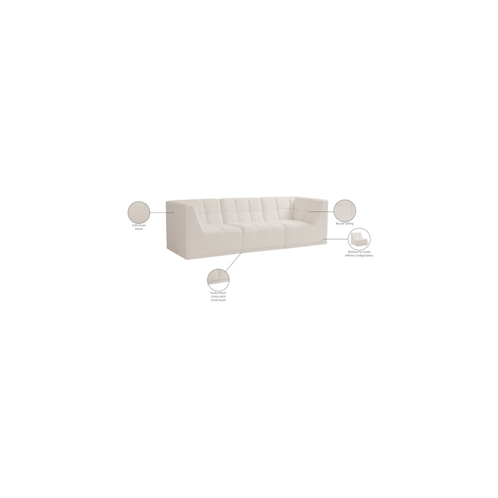 Relax Cream Velvet Modular Sofa