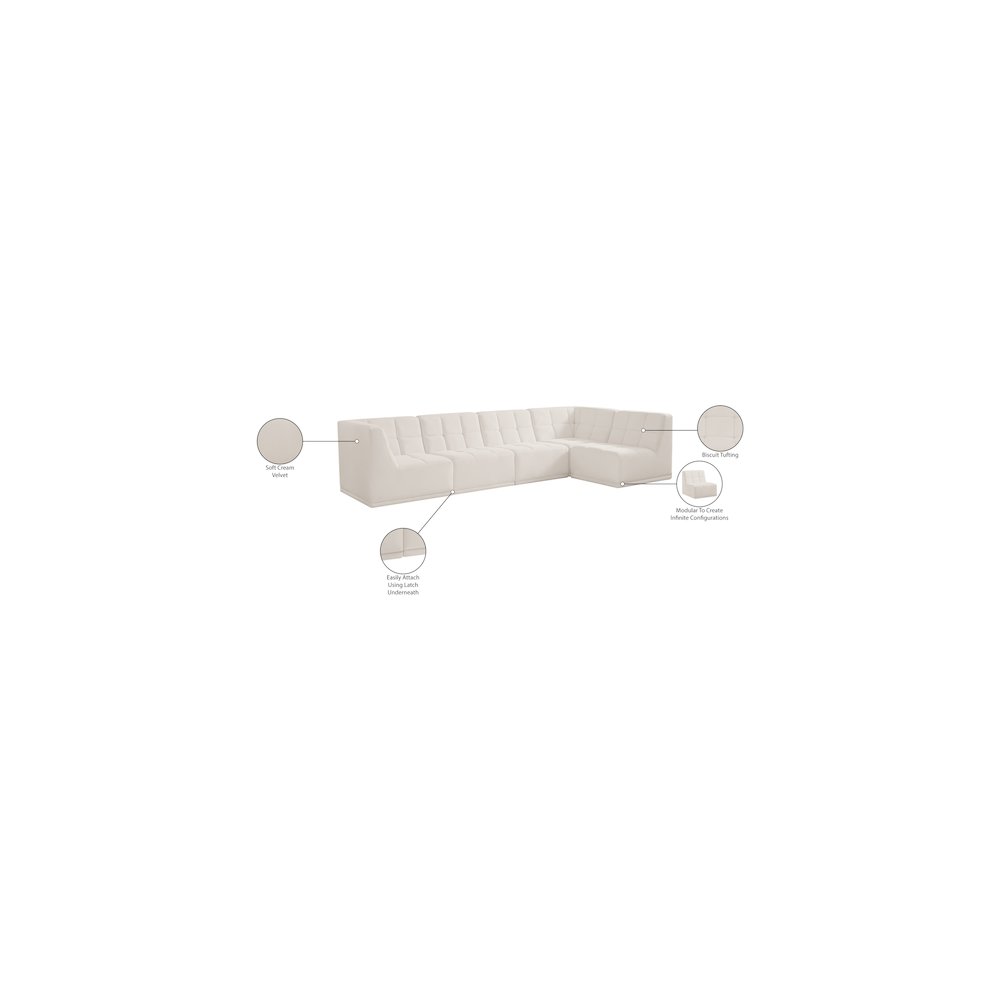 Relax Cream Velvet Modular Sectional