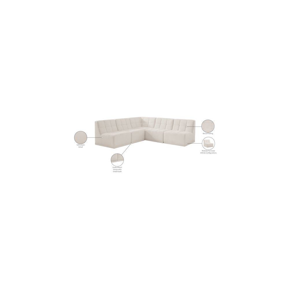 Relax Cream Velvet Modular Sectional