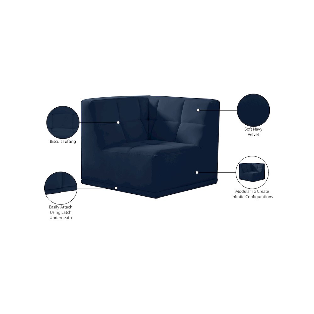 Relax Navy Velvet Corner Chair