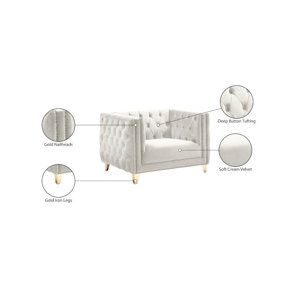 Michelle Cream Velvet Chair