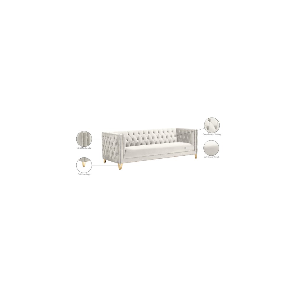Michelle Cream Velvet Sofa