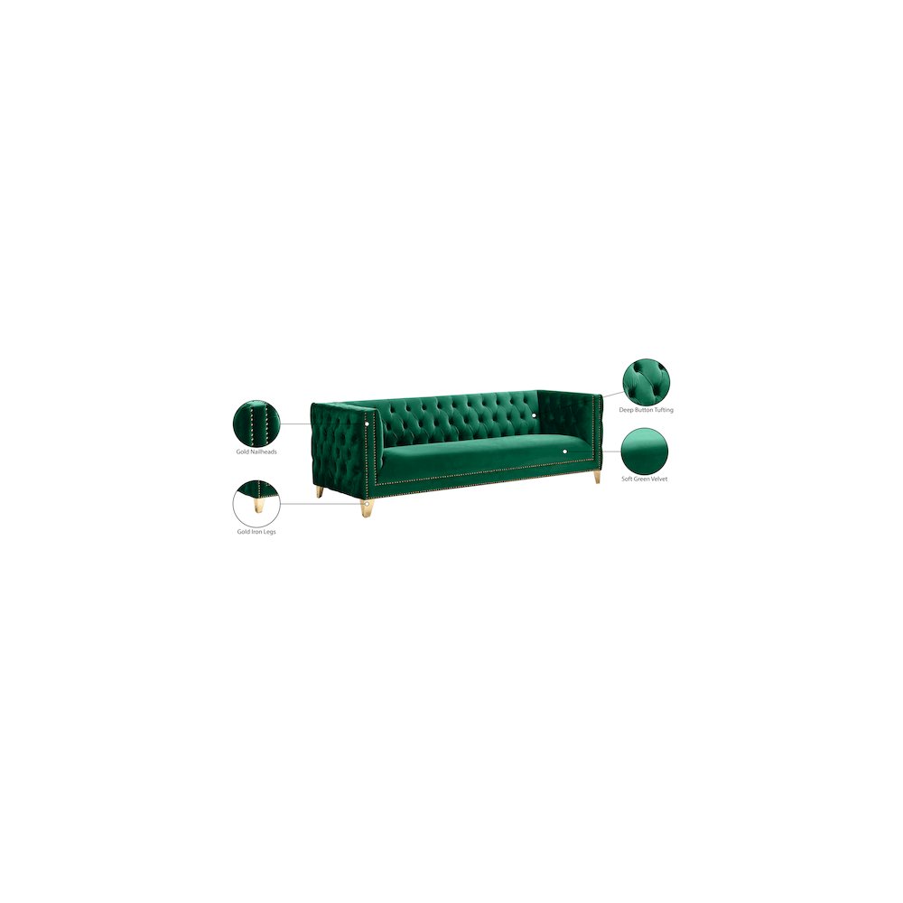 Michelle Green Velvet Sofa