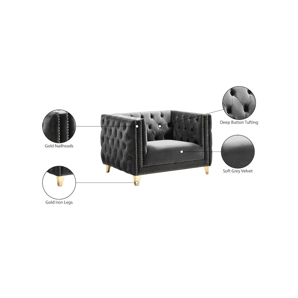 Michelle Grey Velvet Chair