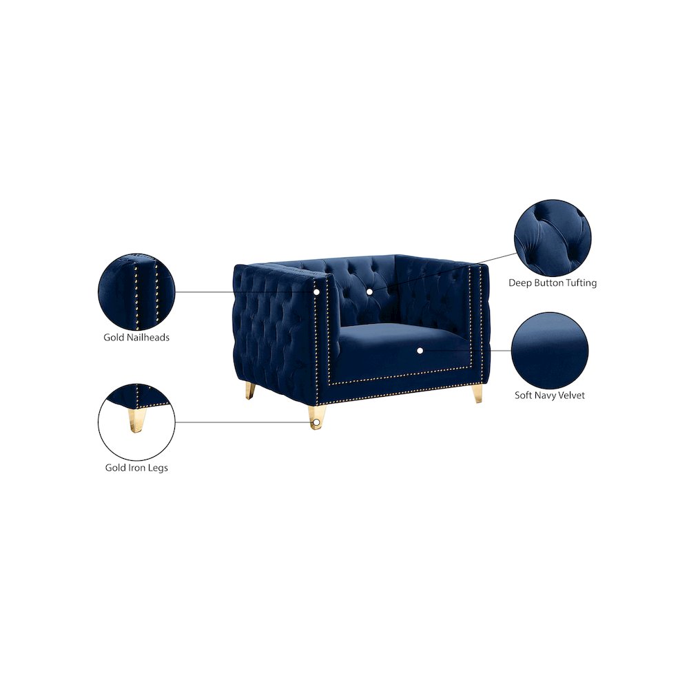 Michelle Navy Velvet Chair