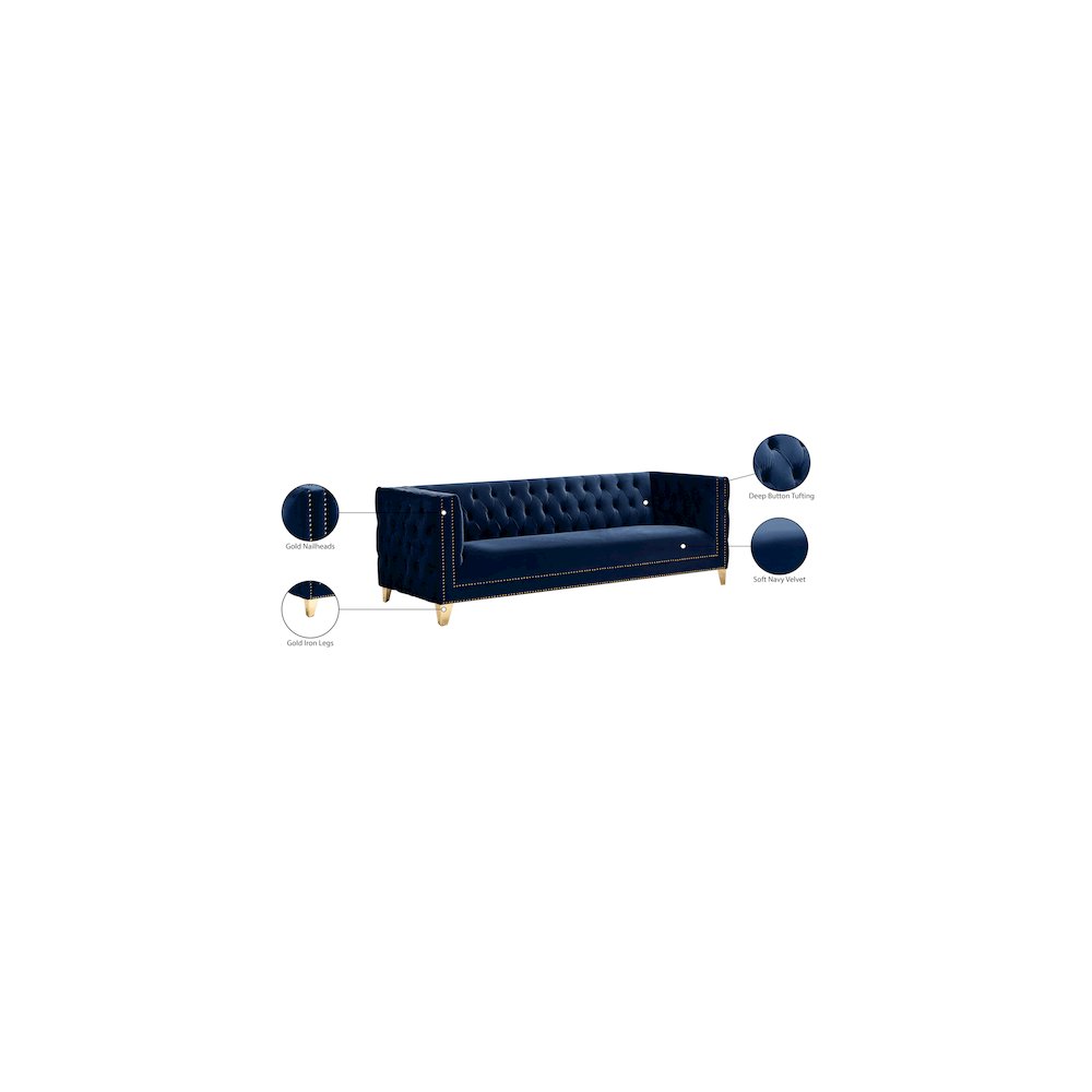 Michelle Navy Velvet Sofa