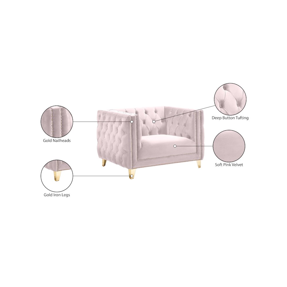 Michelle Pink Velvet Chair