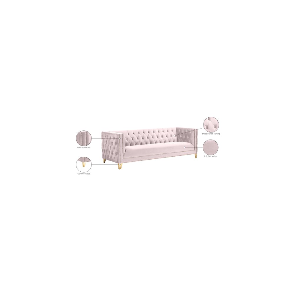 Michelle Pink Velvet Sofa