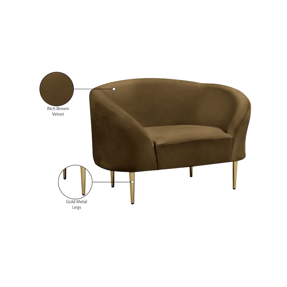 Ritz Brown Velvet Chair