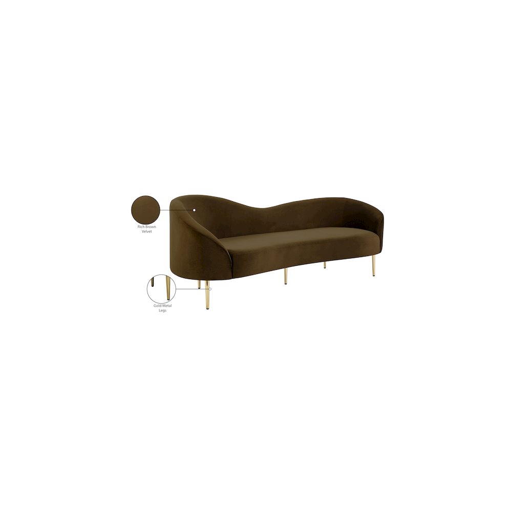 Ritz Brown Velvet Sofa