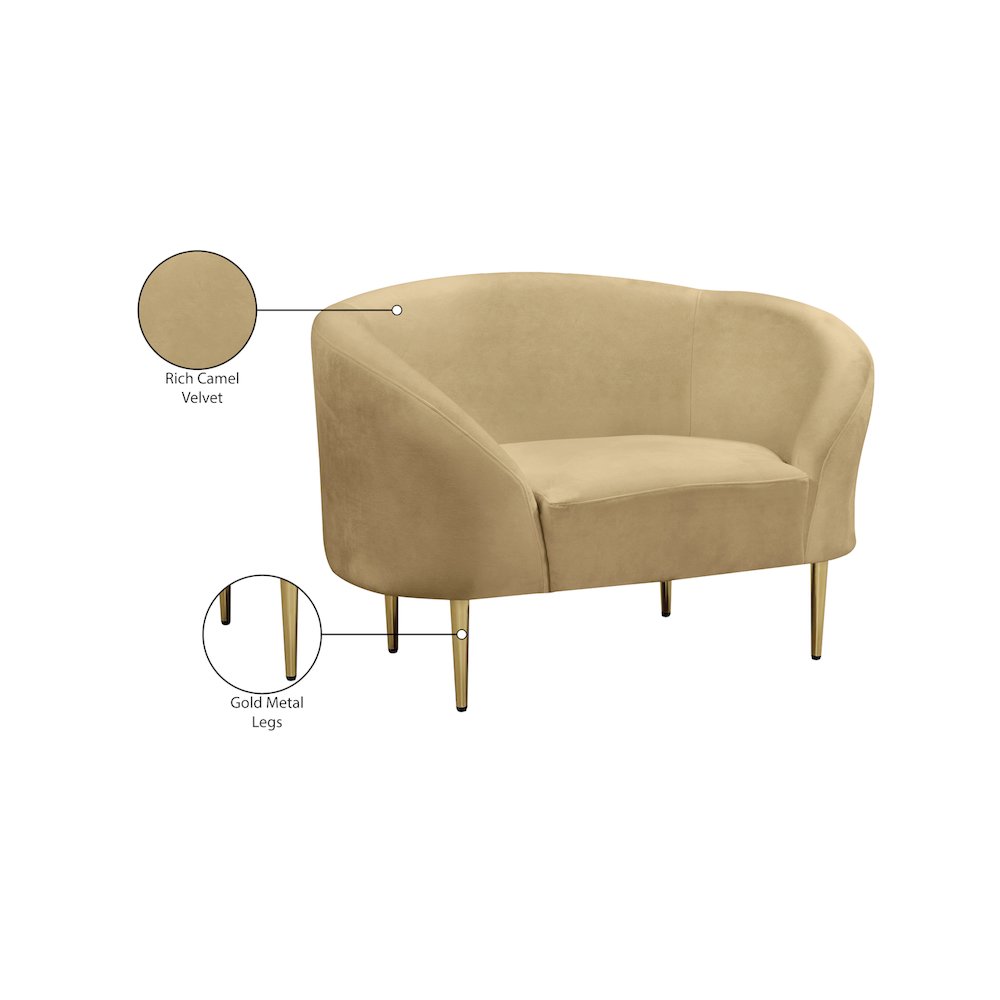 Ritz Camel Velvet Chair