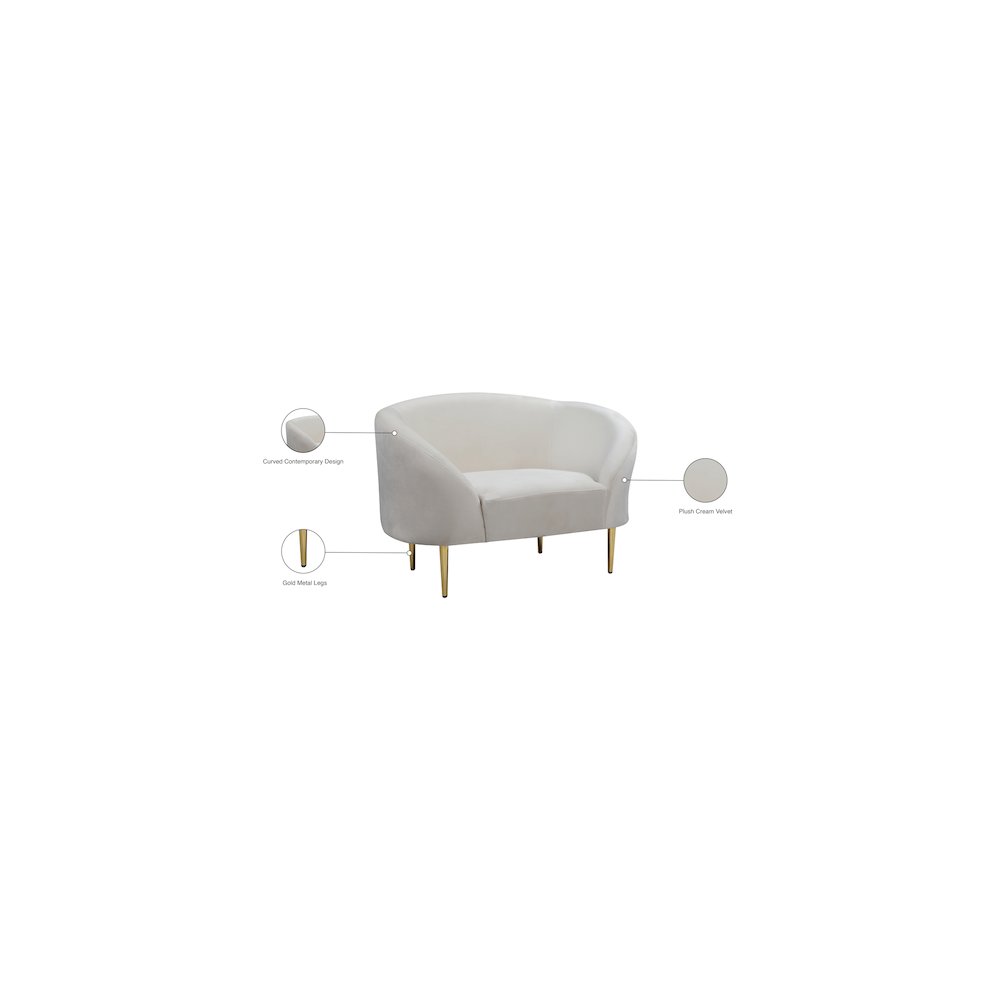 Ritz Cream Velvet Chair