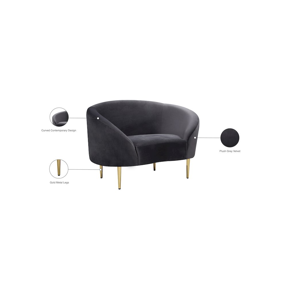 Ritz Grey Velvet Chair