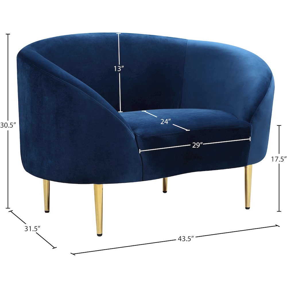 Ritz Navy Velvet Chair