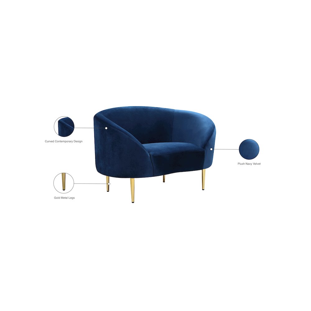 Ritz Navy Velvet Chair