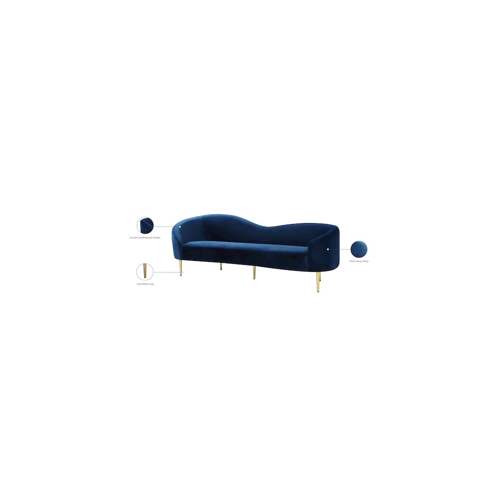 Ritz Navy Velvet Sofa