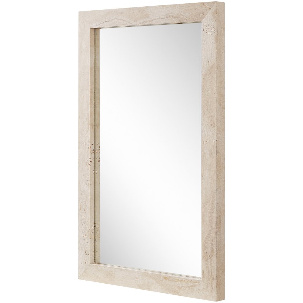 Pavia Natural Genuine Travertine Frame Mirror