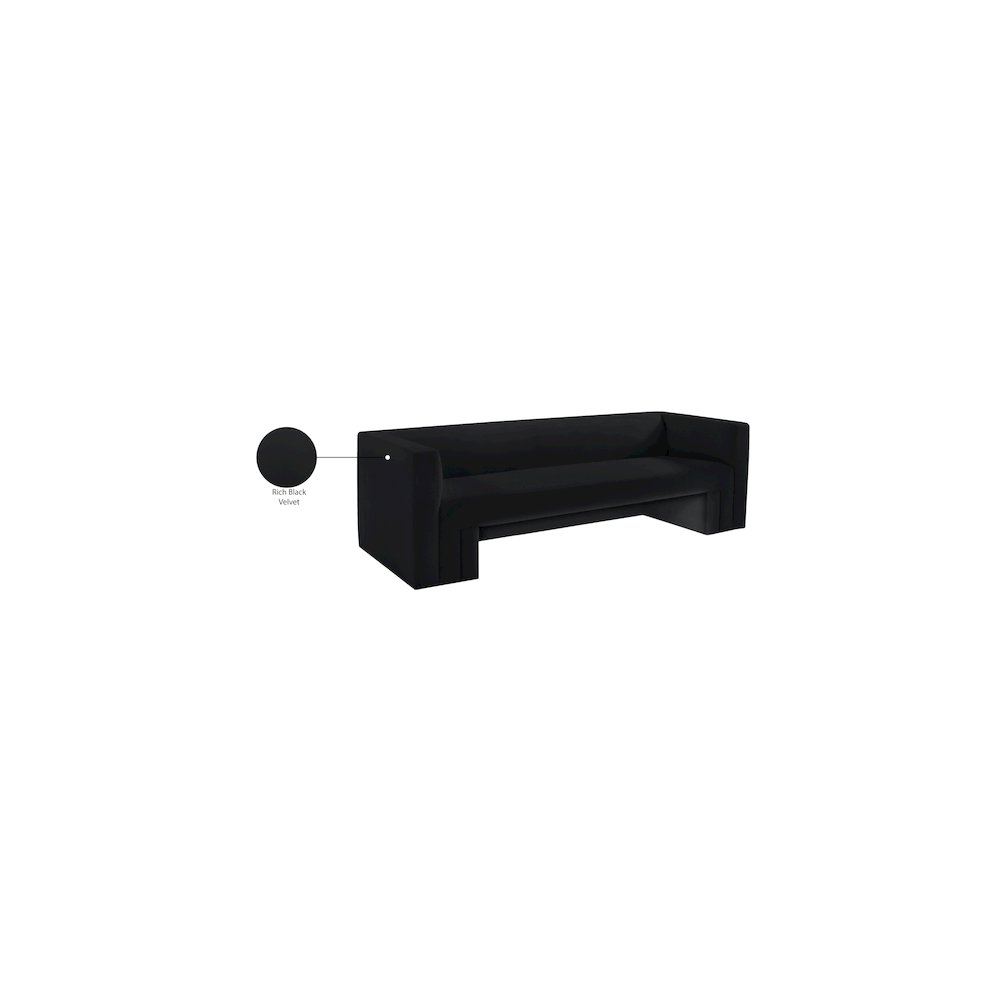 Henson Black Velvet Sofa