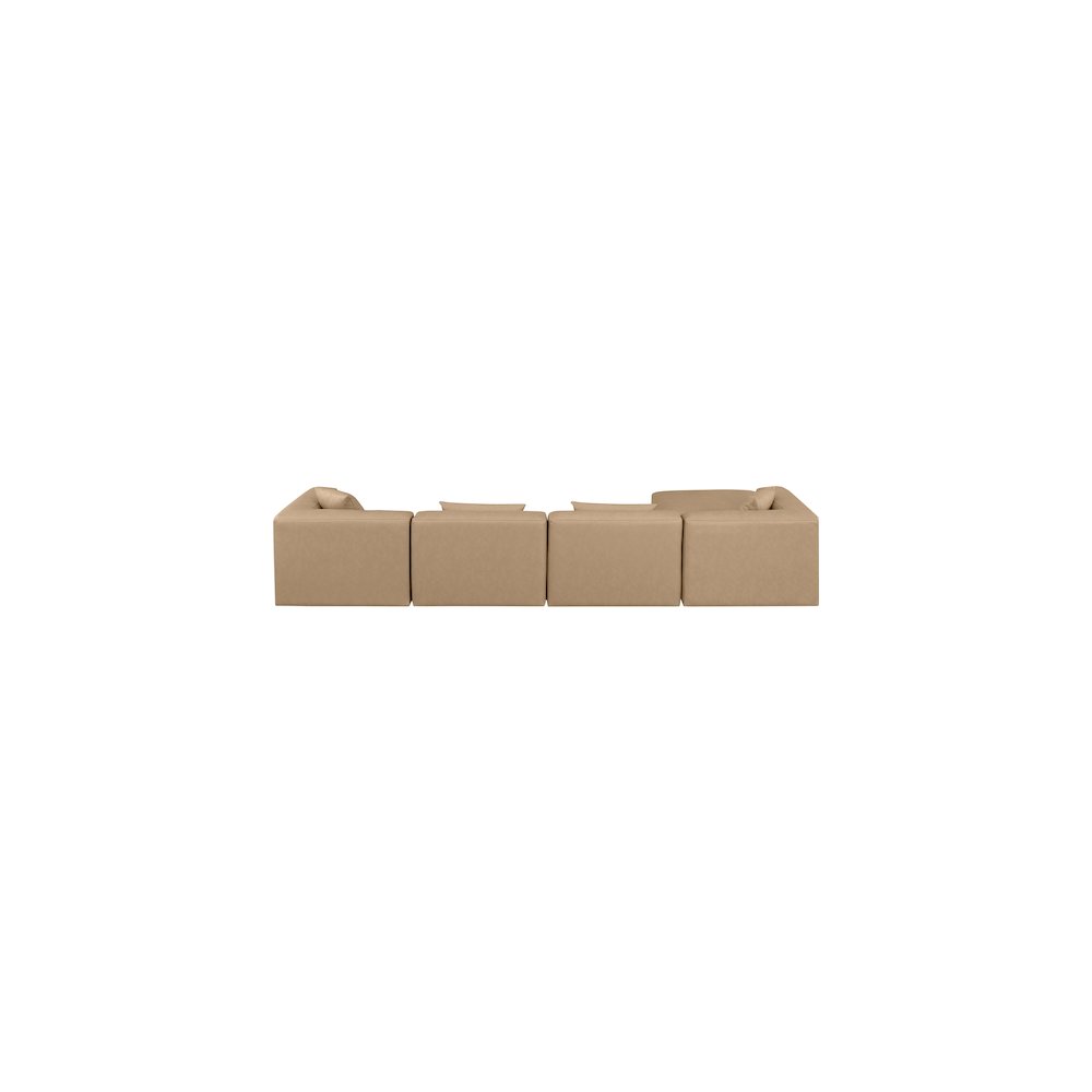 Cube Tan Vegan Leather Modular Sectional