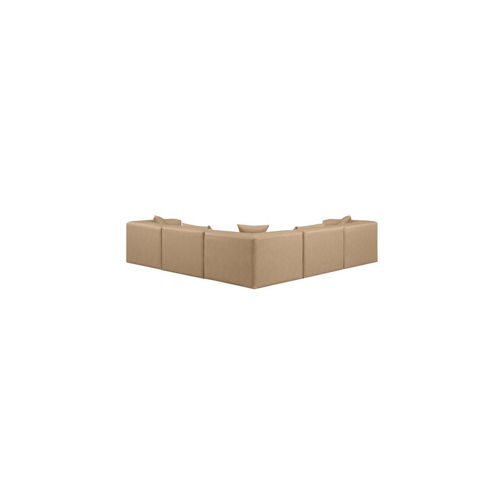 Cube Tan Vegan Leather Modular Sectional