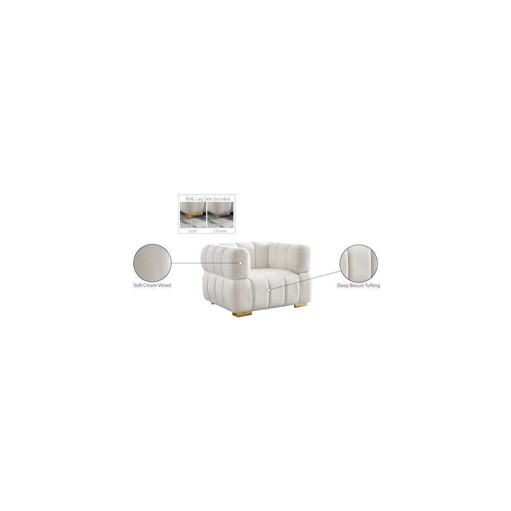 Gwen Cream Velvet Chair