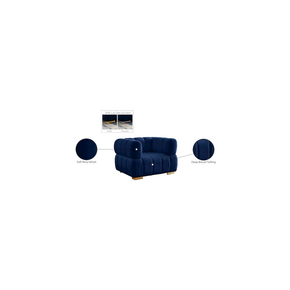 Gwen Navy Velvet Chair