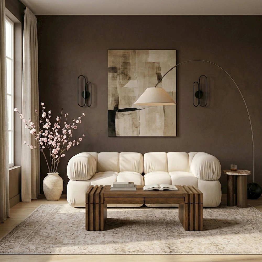Orin Cream Velvet Performance Fabric Upholstered 2 pc. Modular Sofa
