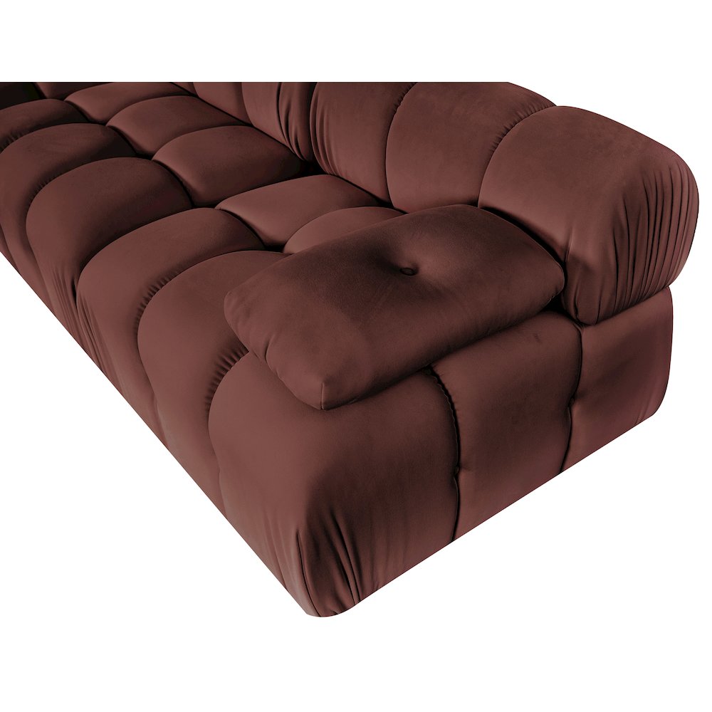Orin Rose Velvet Performance Fabric Upholstered 3 pc. Modular Sofa