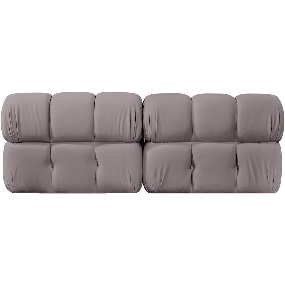 Orin Taupe Velvet Performance Fabric Upholstered 2 pc. Modular Sofa