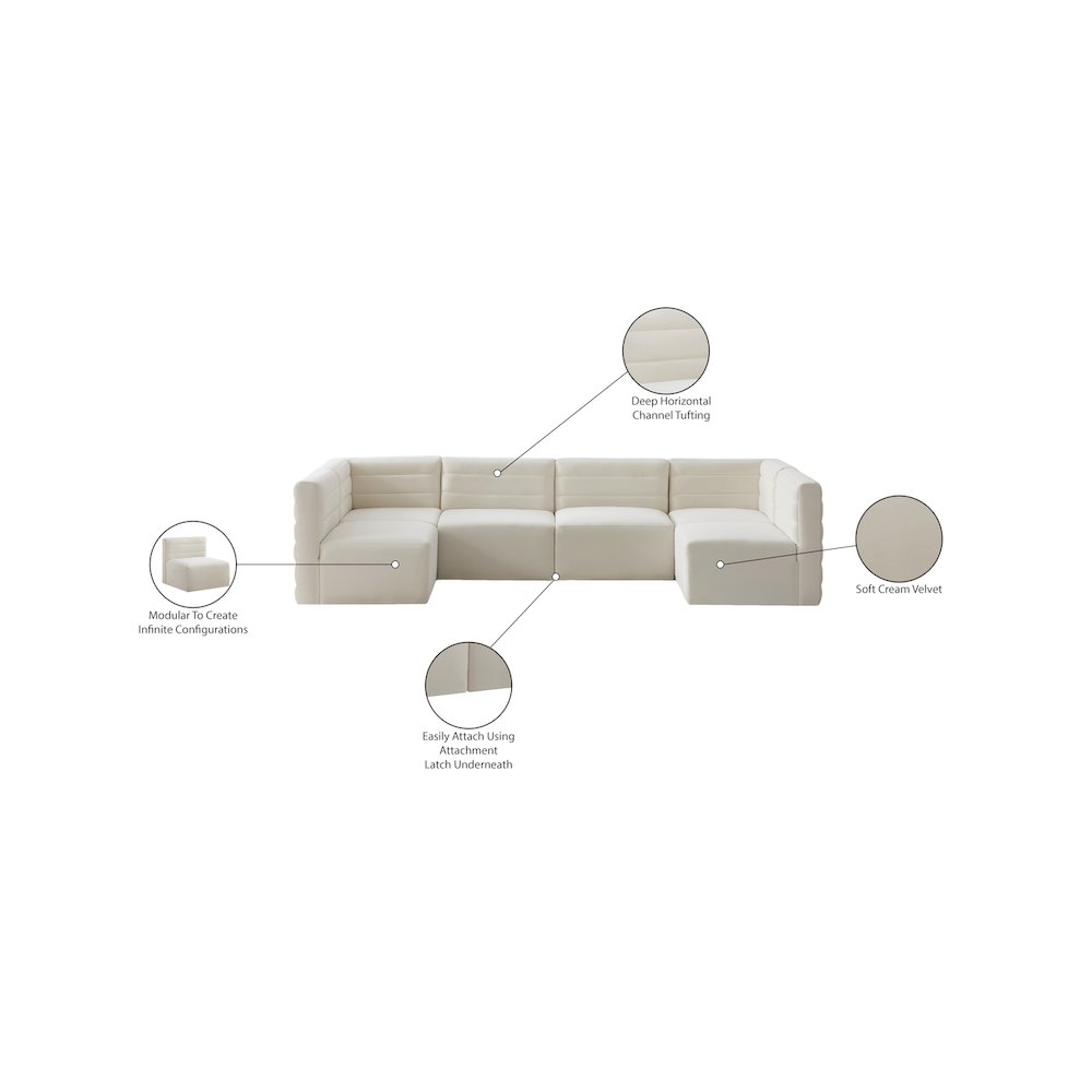 Quincy Cream Velvet Modular Sectional